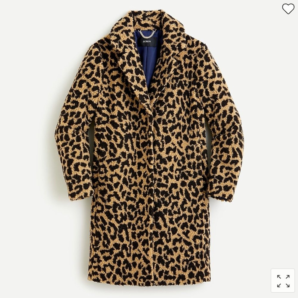 J Crew Leopard Teddy Coat